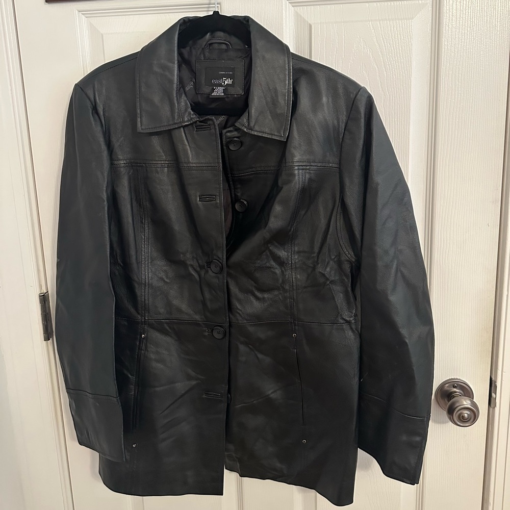 100% Genuine Leather Jacket, Collar, Pockets